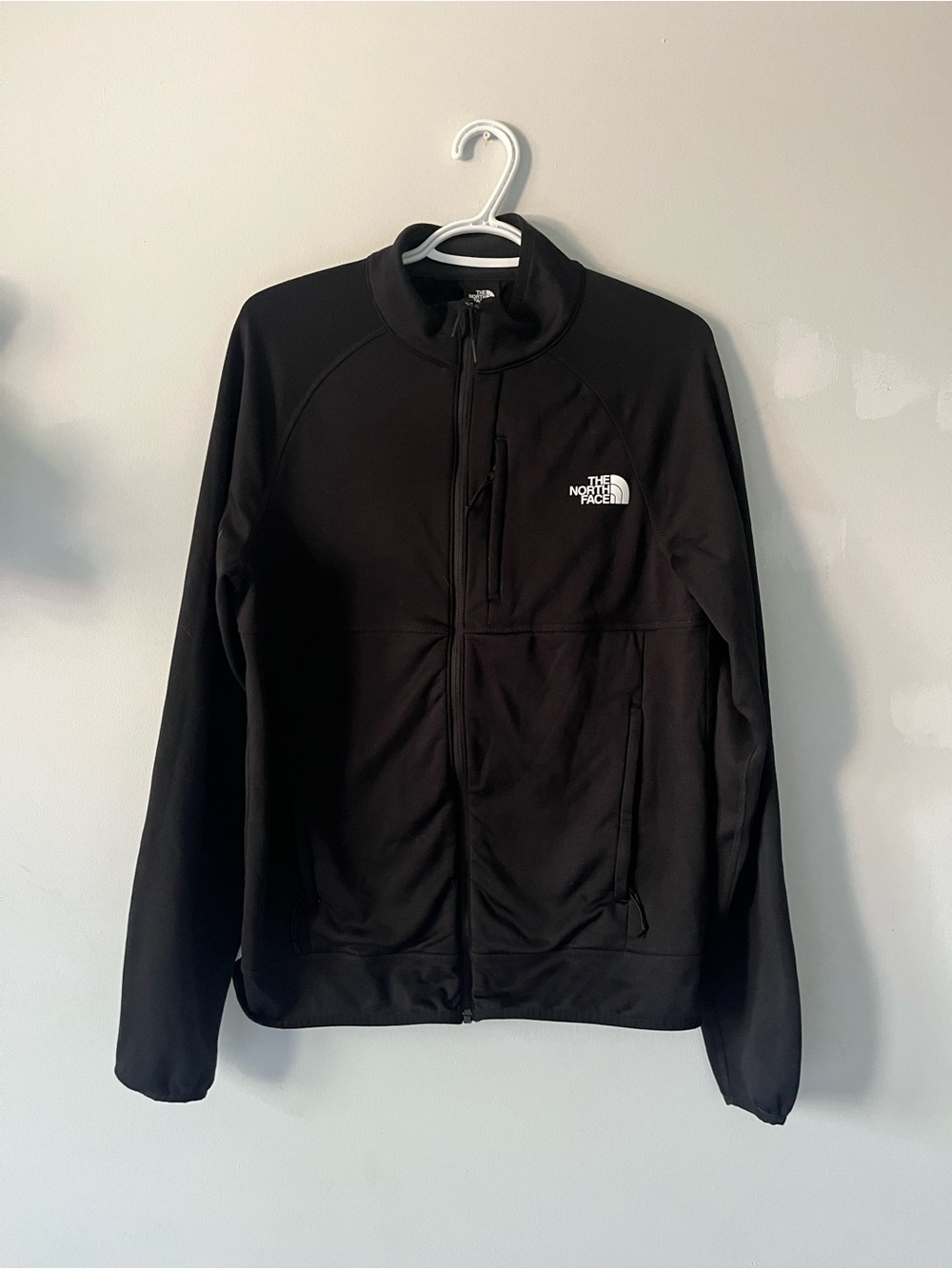 The North Face Black full zip fleece lined thin jacket